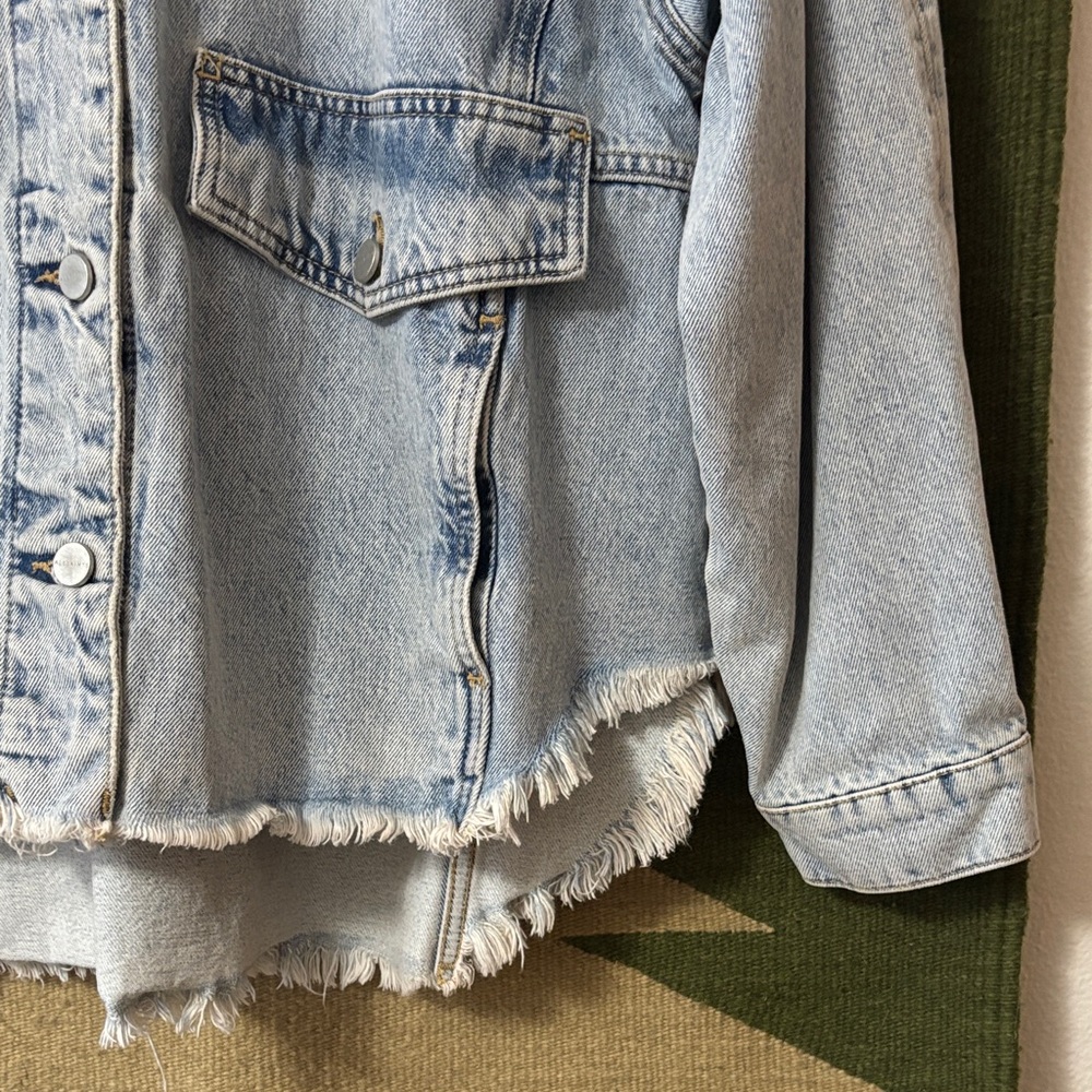 AllSaints Light Wash Denim Jean Jacket - Picture 6 of 12